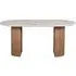 6-8 Seater Oval Dining Table - White, Marble
