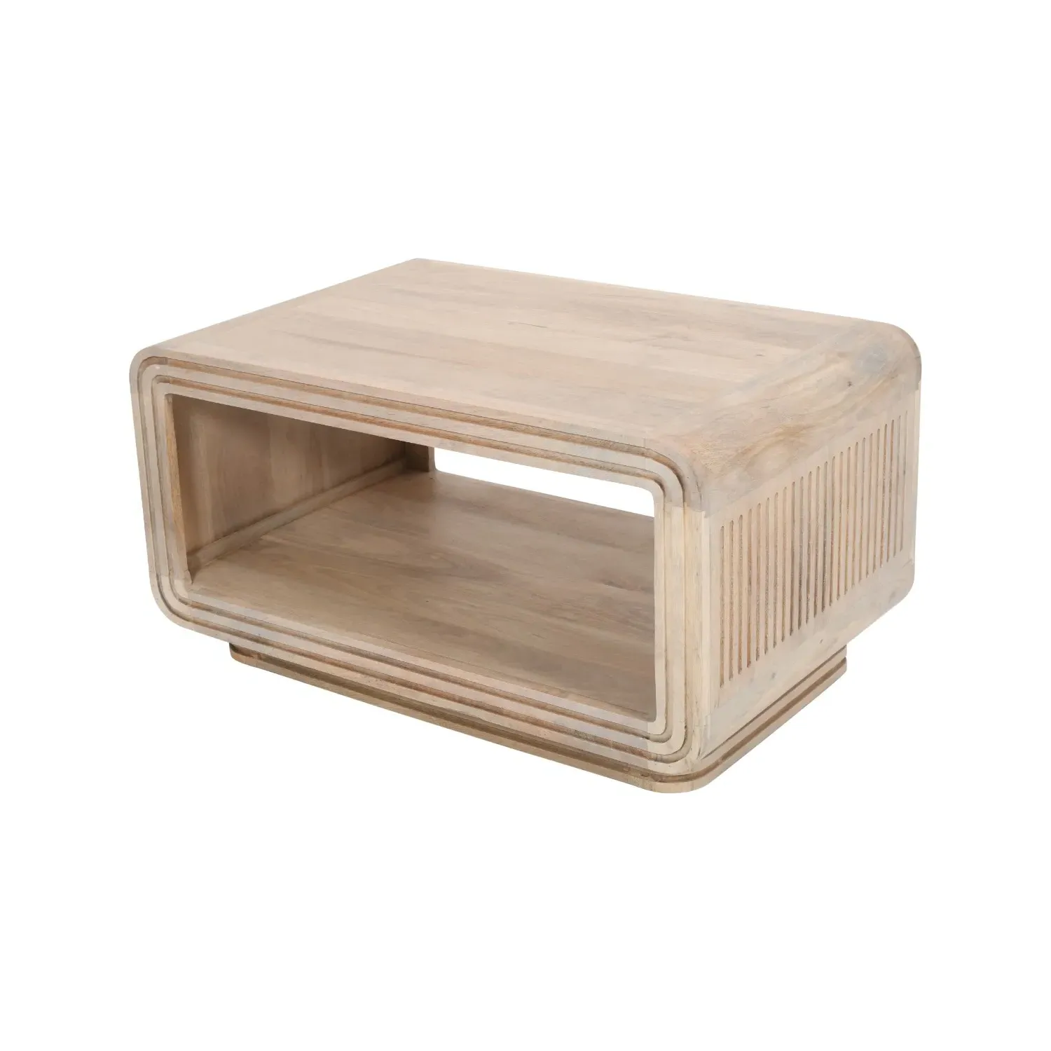 Carved Coffee Table - Brown, Mango Wood