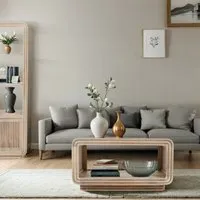 Carved Coffee Table - Brown, Mango Wood
