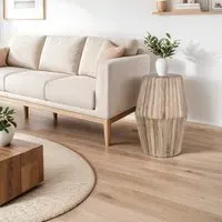 Carved Side Table - Brown, Mango Wood