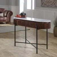 Console Table with Marble Top - Brown, Wood