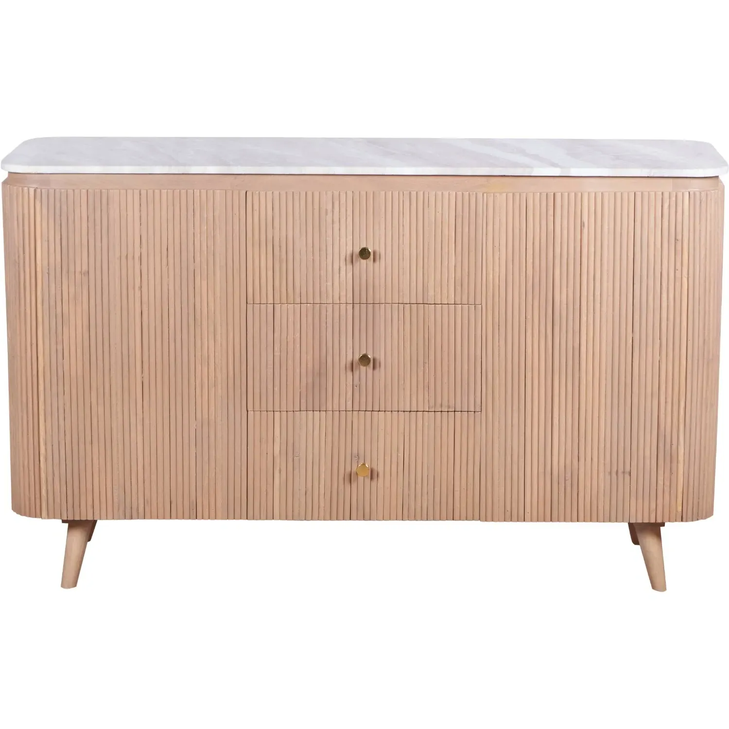 Extra Large Sideboard - Brown, Marble & Wood