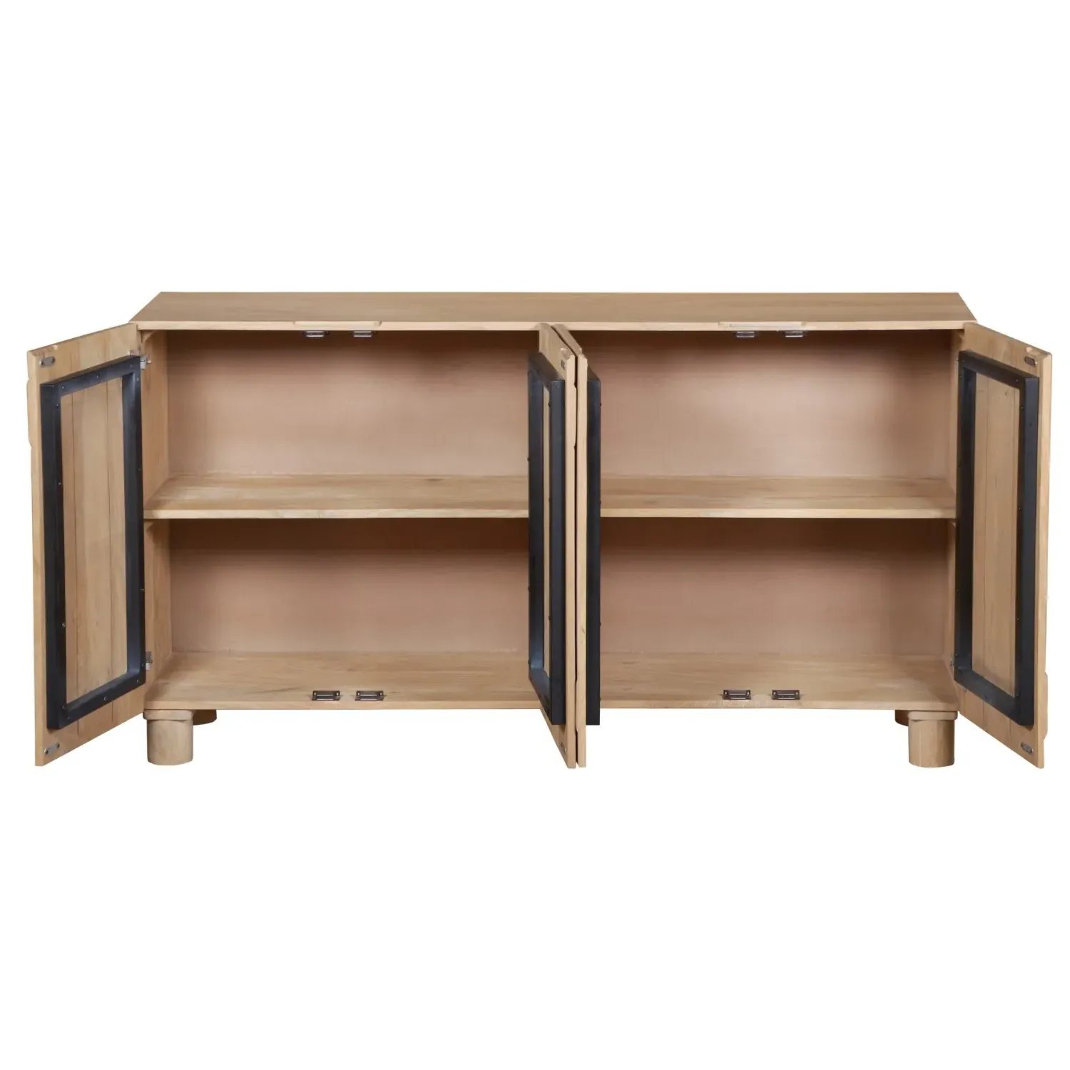 Extra Large Sideboard with Fluted Design - Brown, Mango Wood