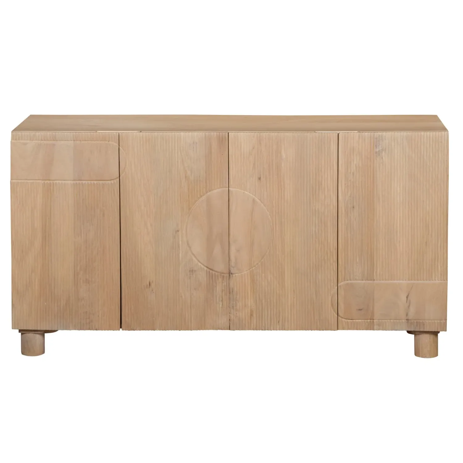 Extra Large Sideboard with Fluted Design - Brown, Mango Wood