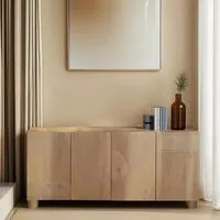 Extra Large Sideboard with Fluted Design - Brown, Mango Wood