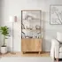 Fluted Bookcase with Cabinet - Brown, Mango Wood