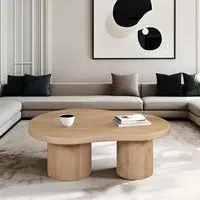 Fluted Coffee Table - Brown, Mango Wood