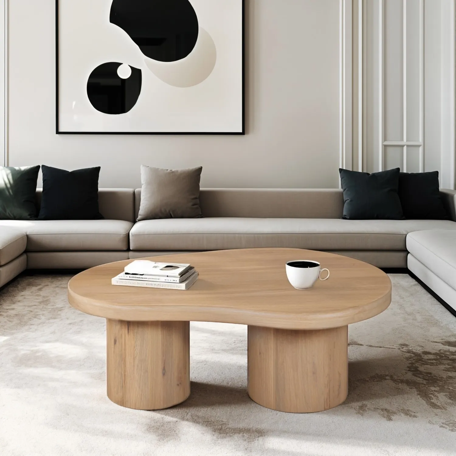 Fluted Coffee Table - Brown, Mango Wood