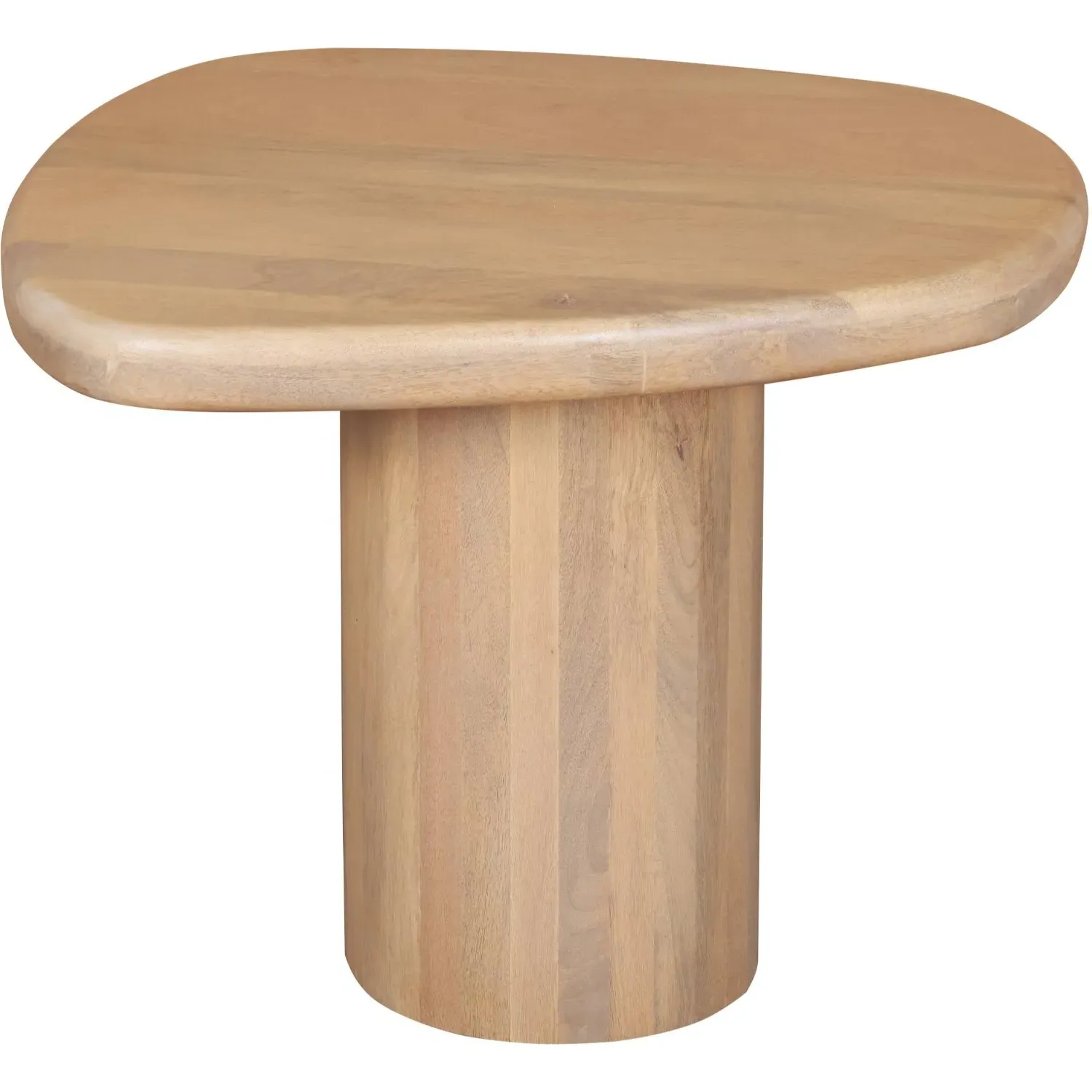 Fluted Side Table - Brown, Mango Wood
