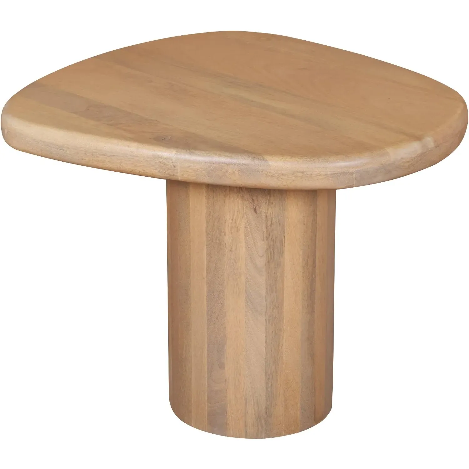 Fluted Side Table - Brown, Mango Wood