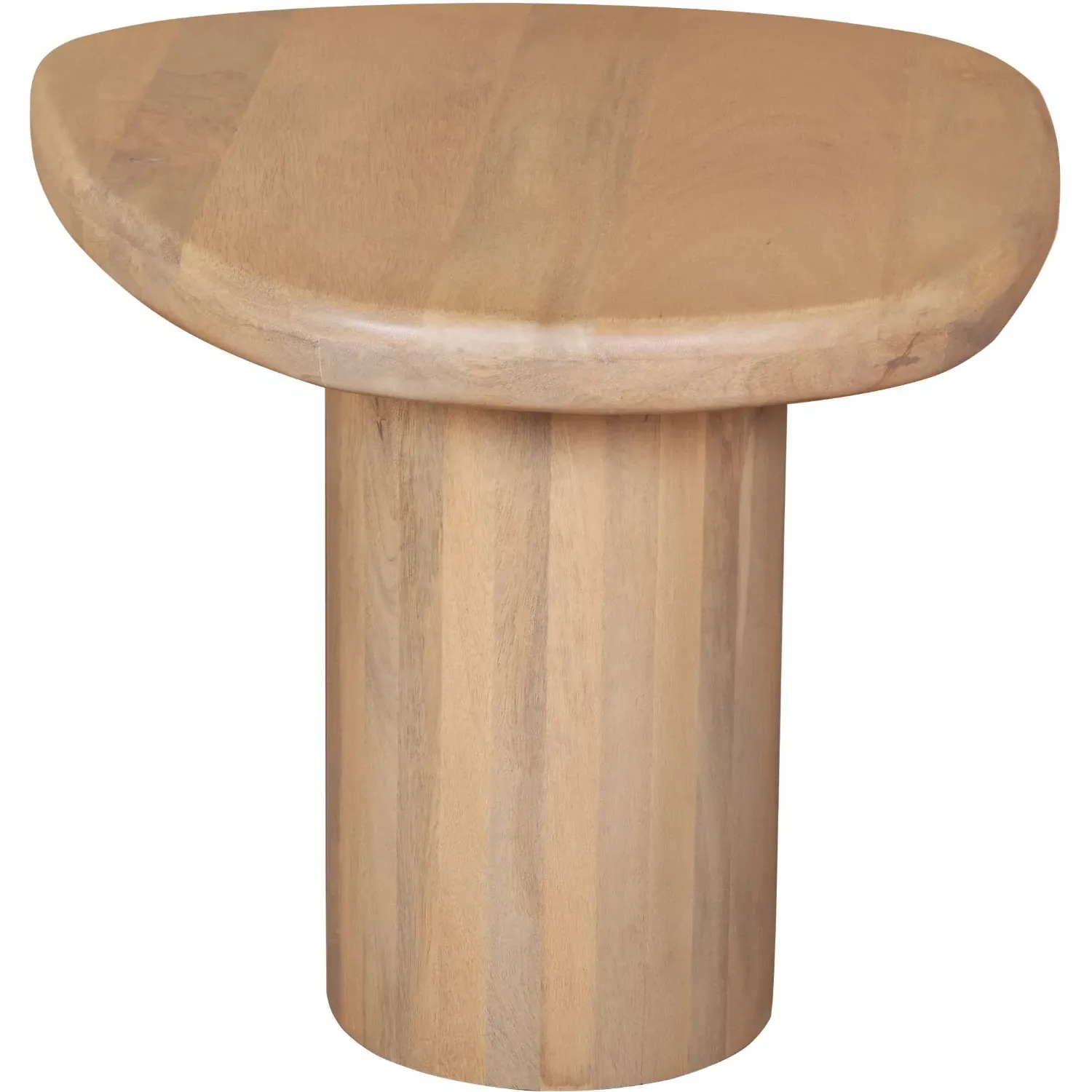 Fluted Side Table - Brown, Mango Wood