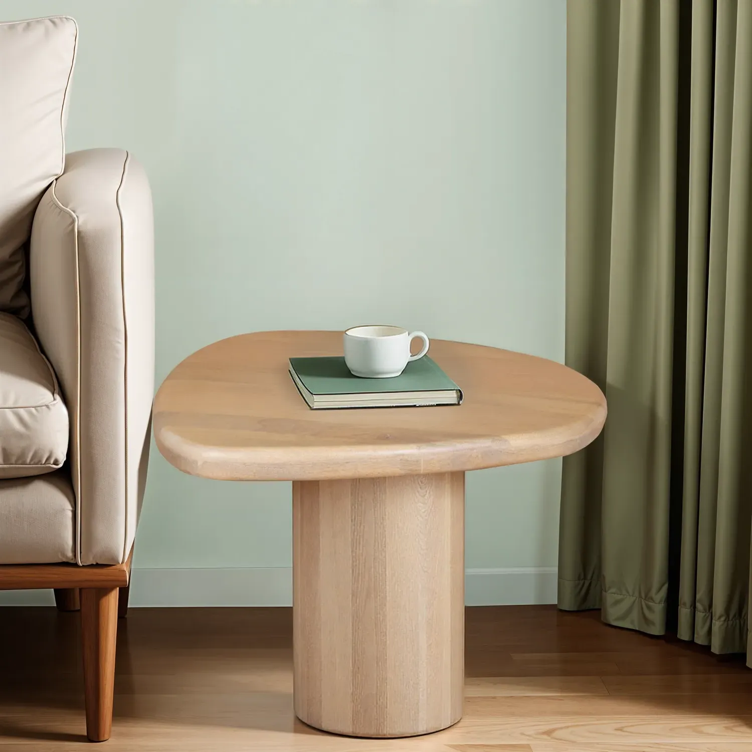 Fluted Side Table - Brown, Mango Wood image