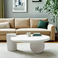 Geometric Coffee Table - White, Engineered Wood
