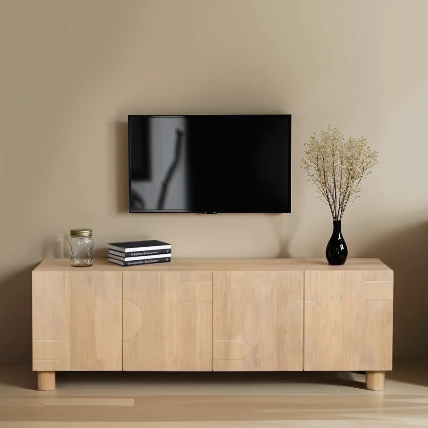 Large TV Stand with Storage - Brown, Mango Wood image