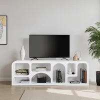 Large TV Stand with Storage - White, Engineered Wood