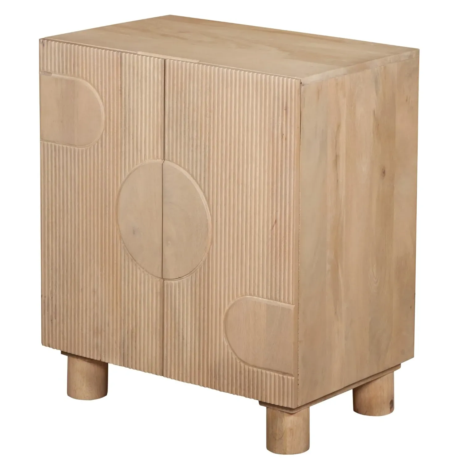 Small Fluted Sideboard - Brown, Mango Wood
