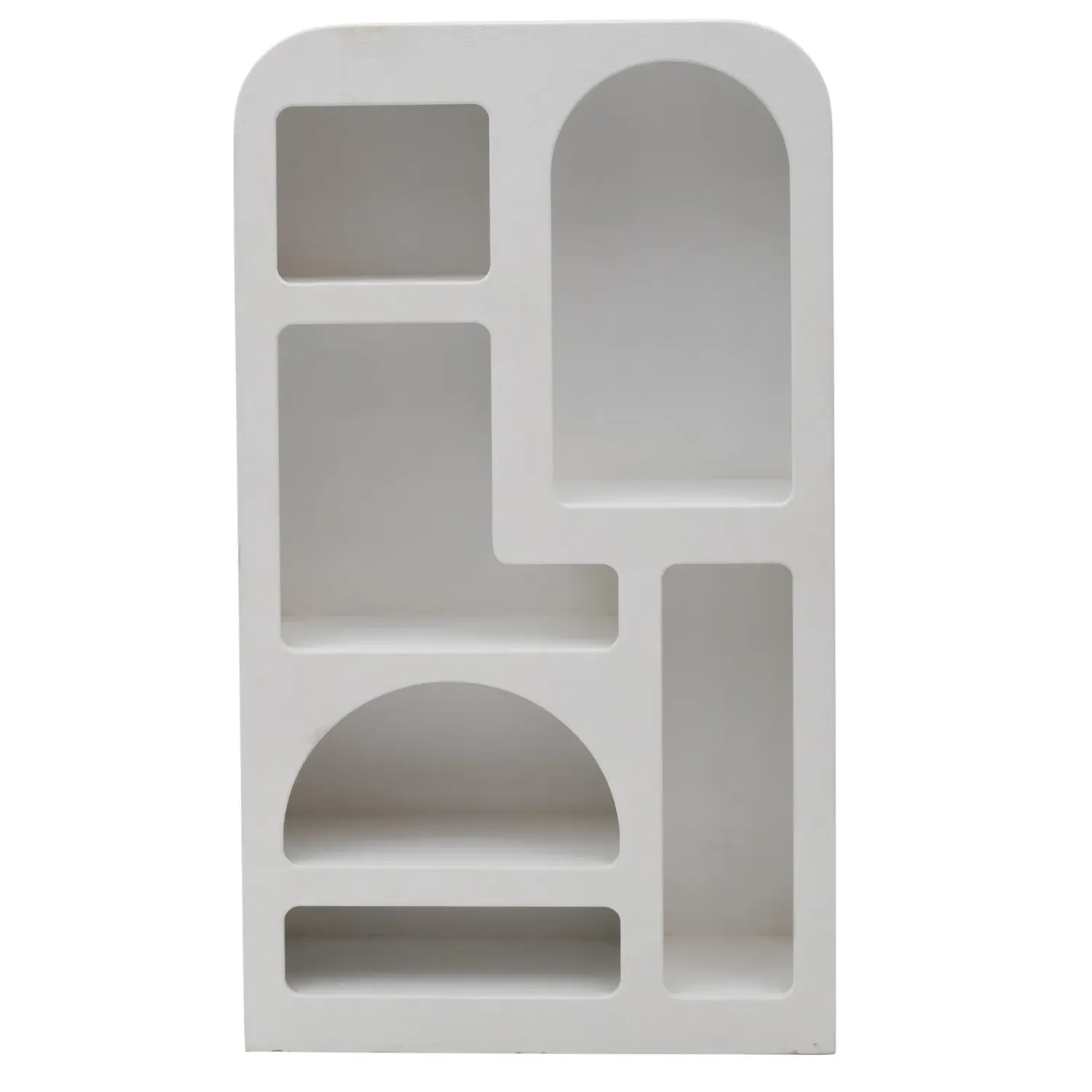 Tall Geometric Bookcase - White, Engineered Wood