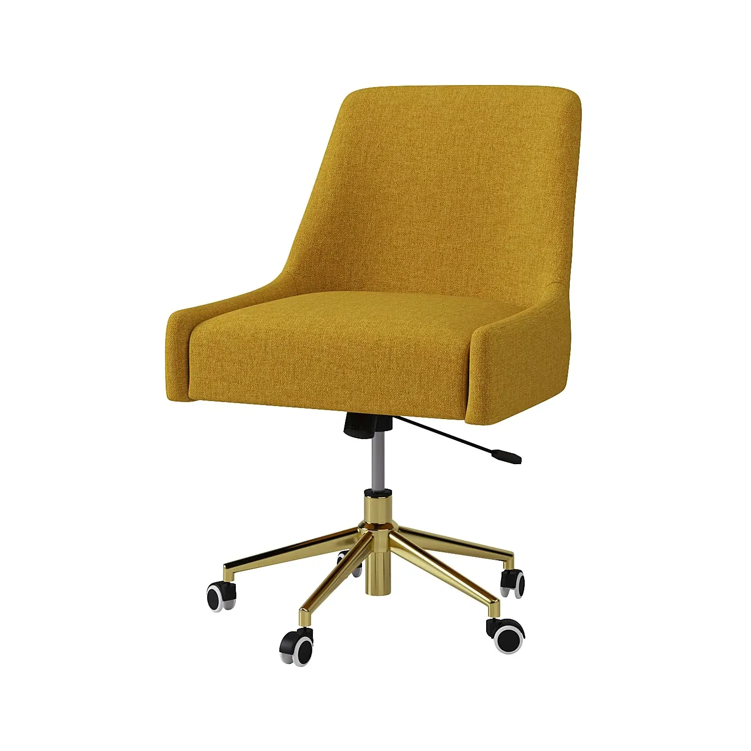 Swivel Armless Office Chair - Mustard, Fabric