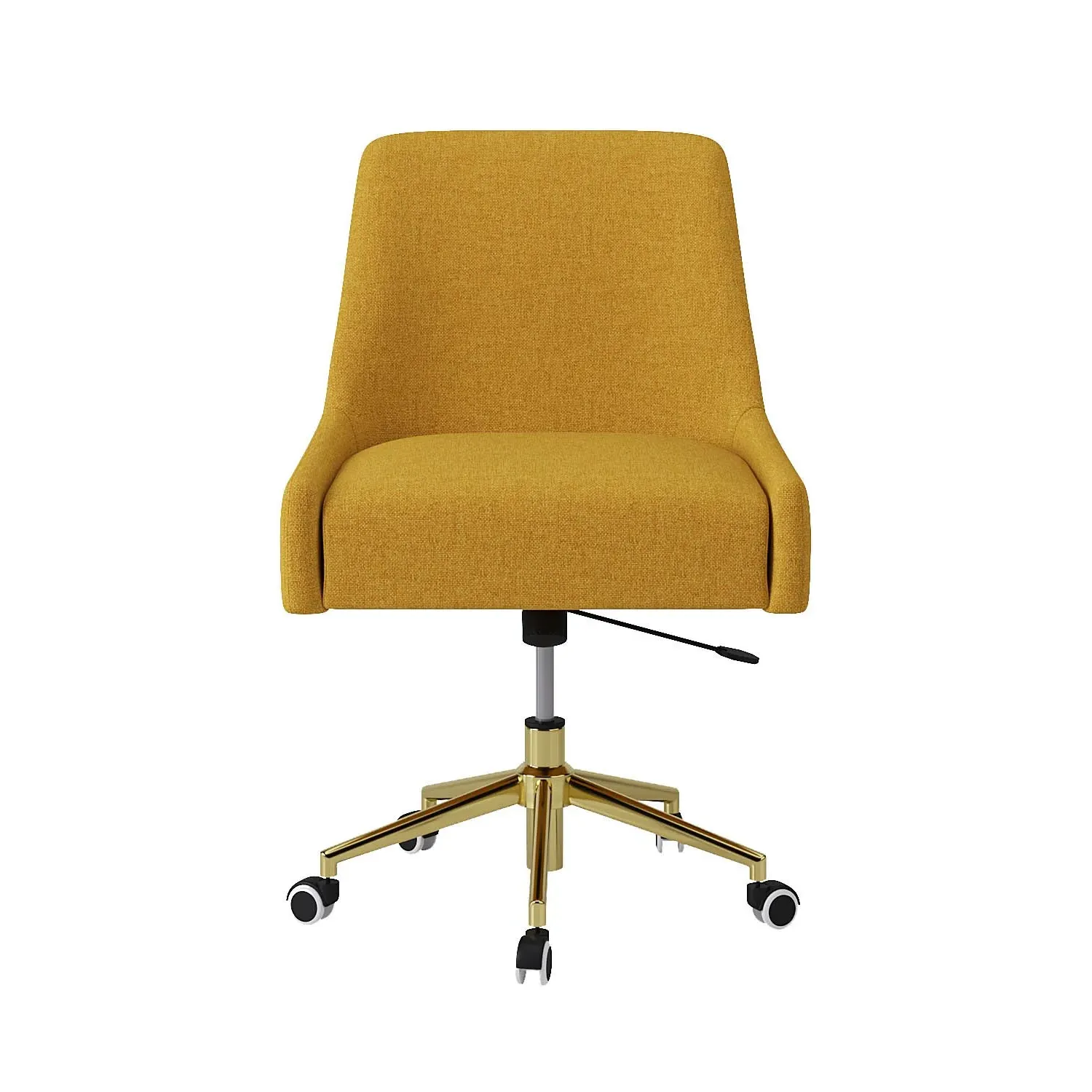 Swivel Armless Office Chair - Mustard, Fabric