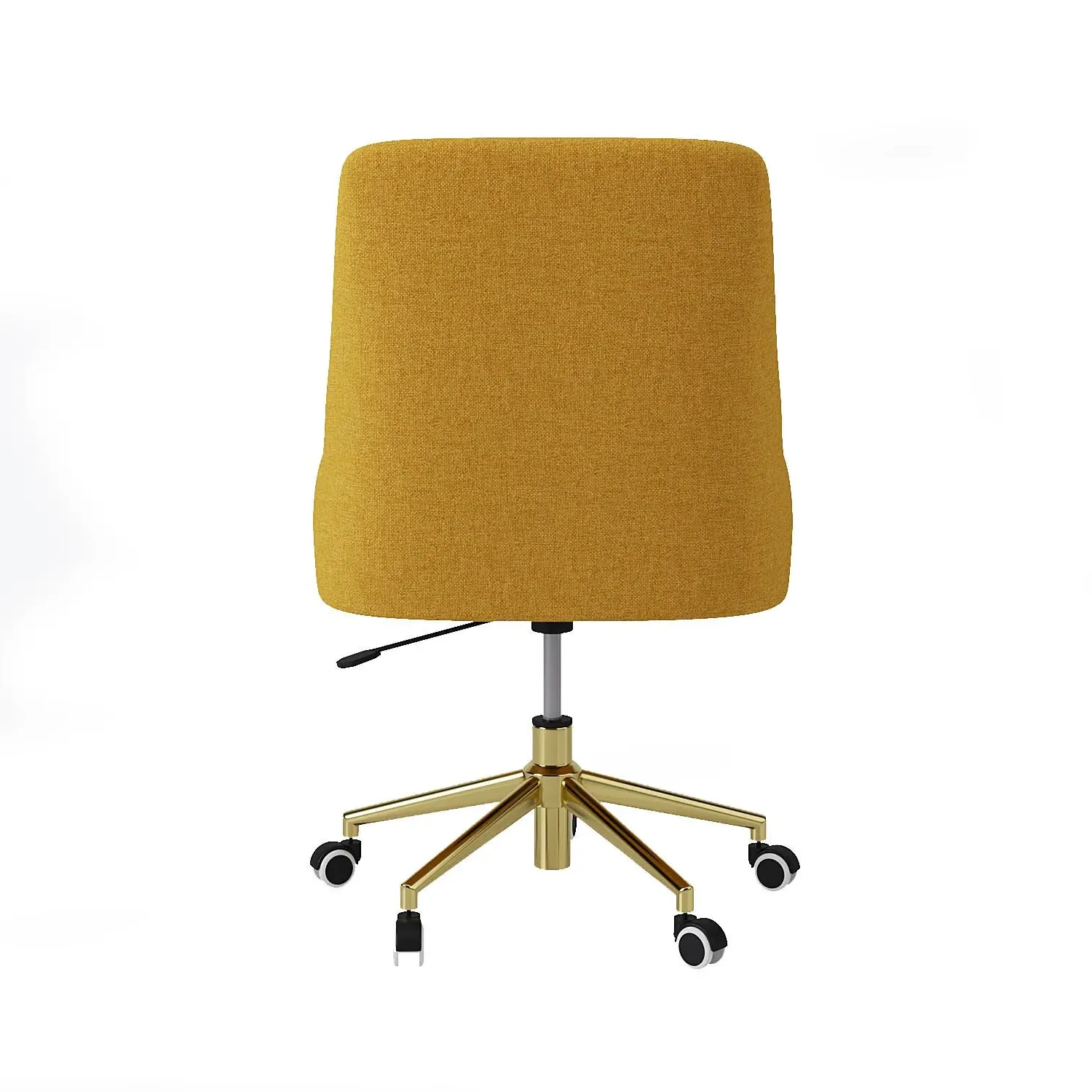 Swivel Armless Office Chair - Mustard, Fabric