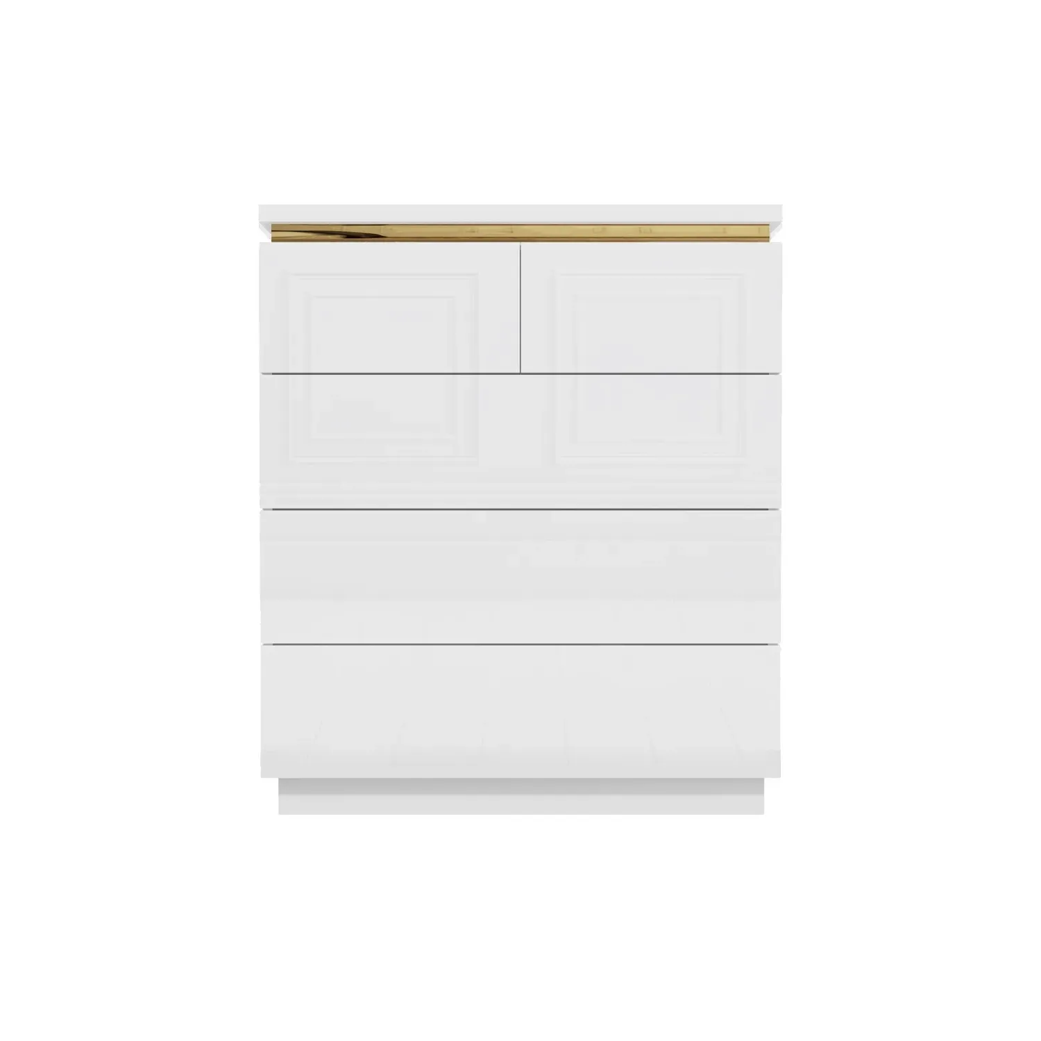 5-Drawer Chest with Push-Open - White, MDF