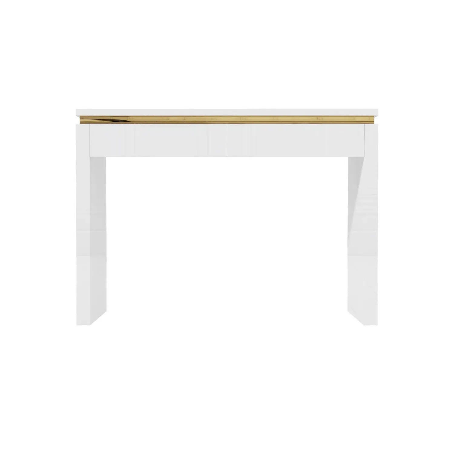 Dressing Table with 2 Drawers - White, High Gloss
