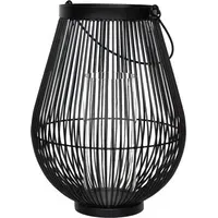 Large Outdoor Lantern with Glass Insert - Black