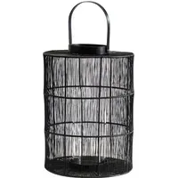 Large Wire Lantern with Handle - Black, Metal