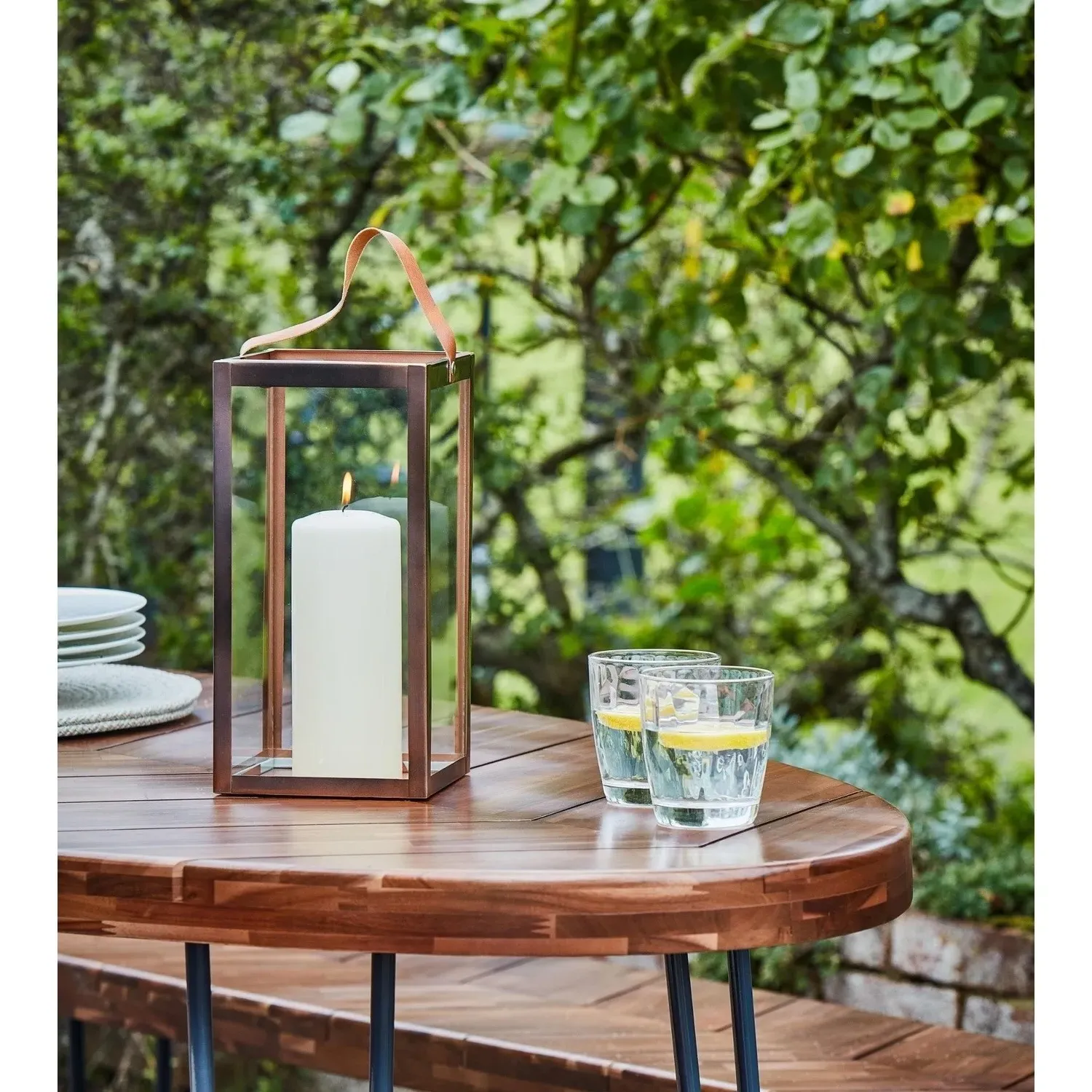 Small Tall Outdoor Lantern - Copper
