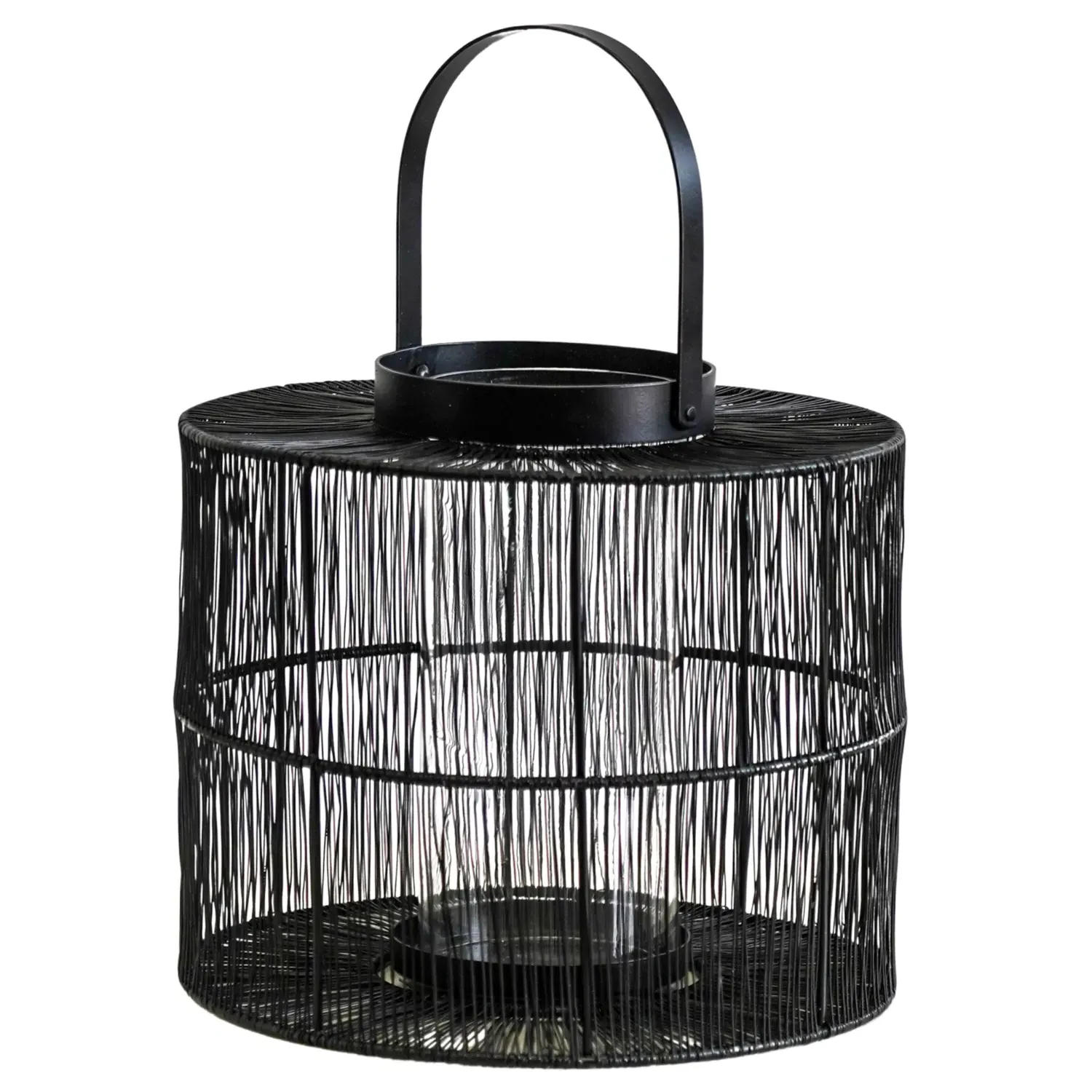 Small Wire Lantern with Handle - Black, Metal image