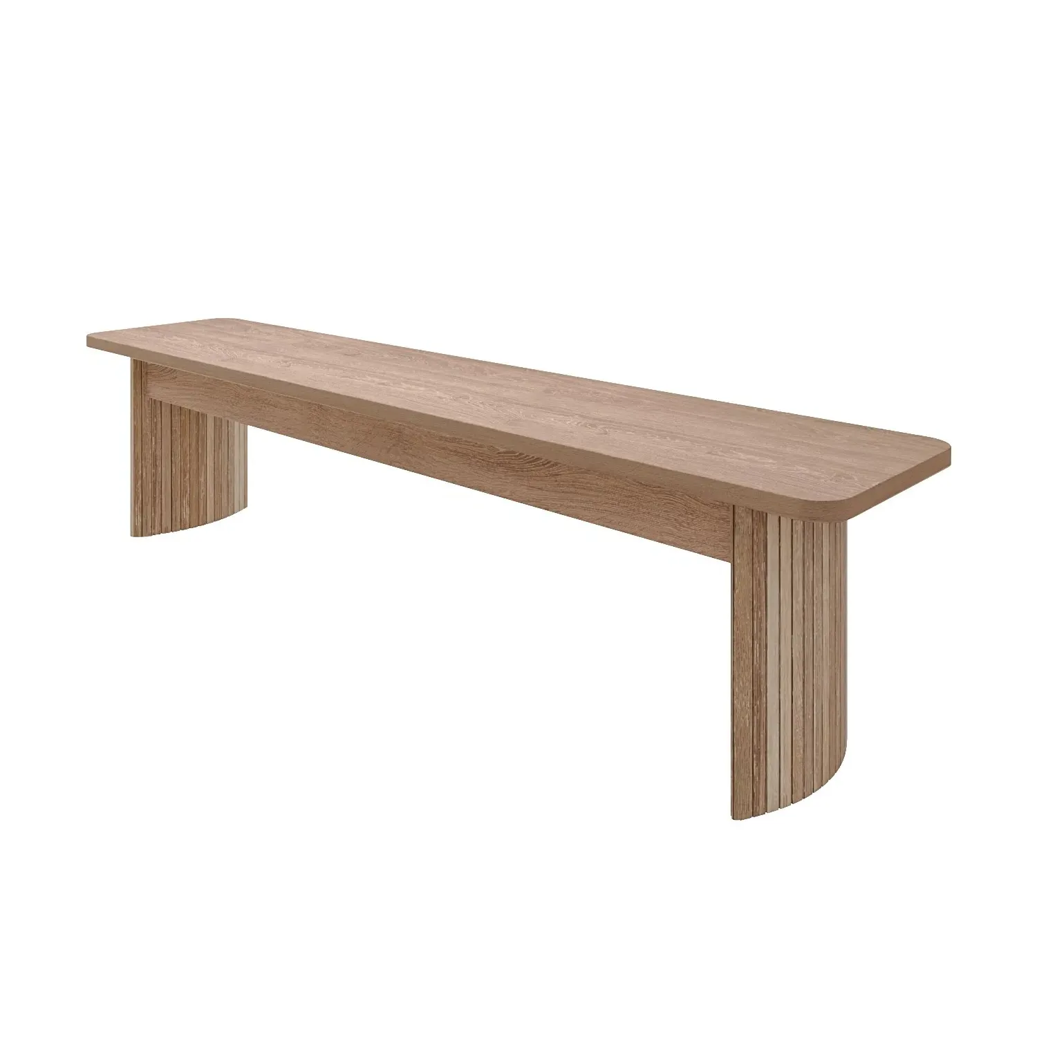 3-Seater Dining Bench - Light Oak, Solid Wood image