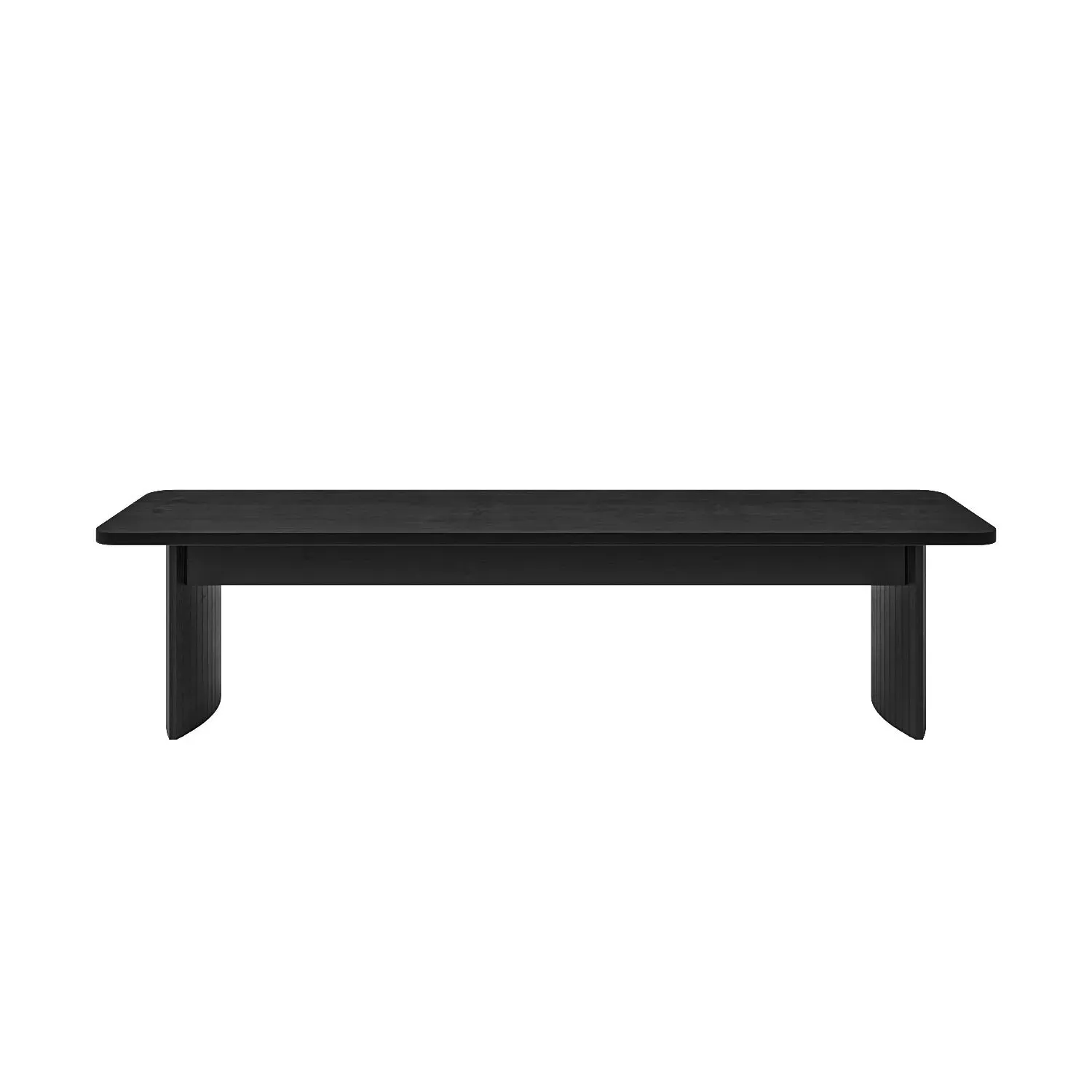 3-Seater Hallway Bench with Fluted Legs - Black Oak