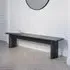 3-Seater Hallway Bench with Fluted Legs - Black Oak