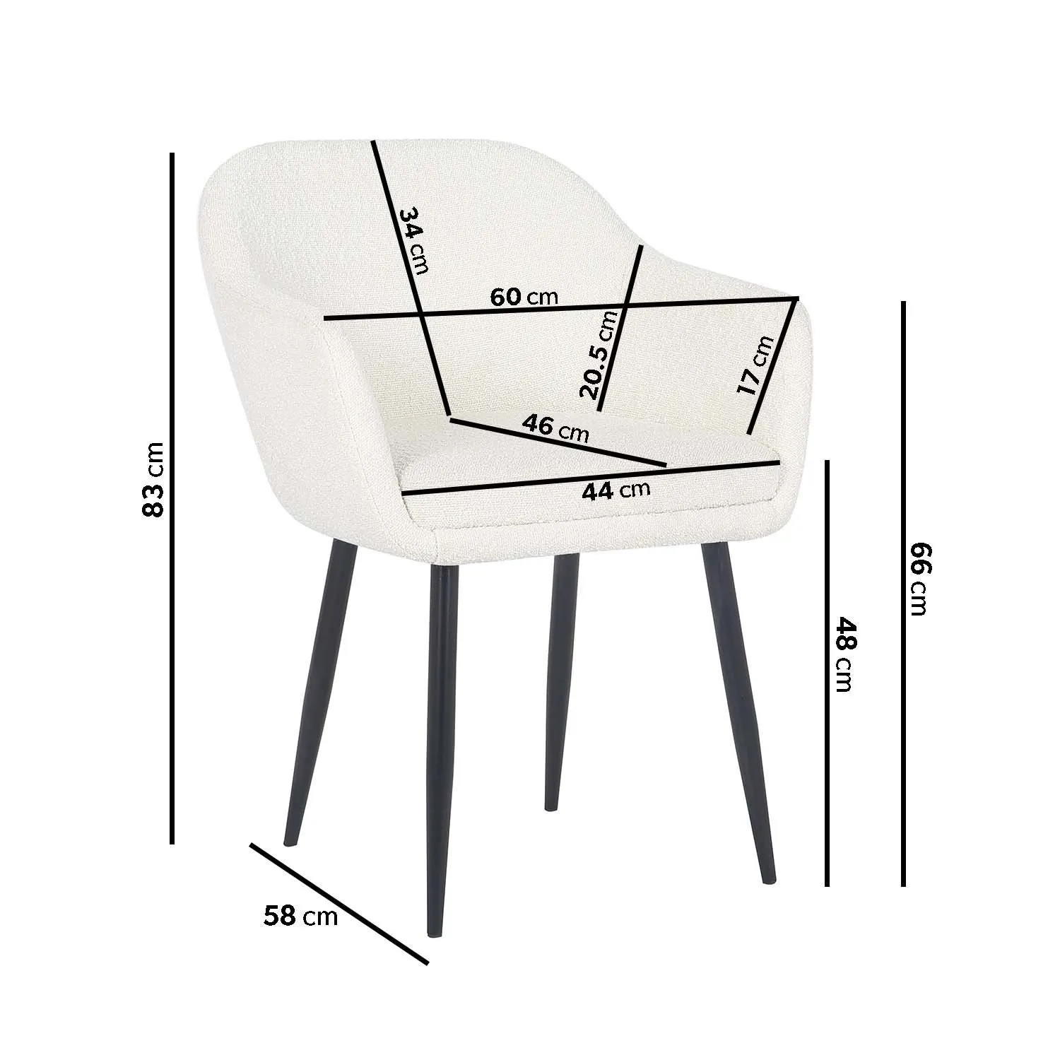 4-Seater Round Dining Set - Black, Oak