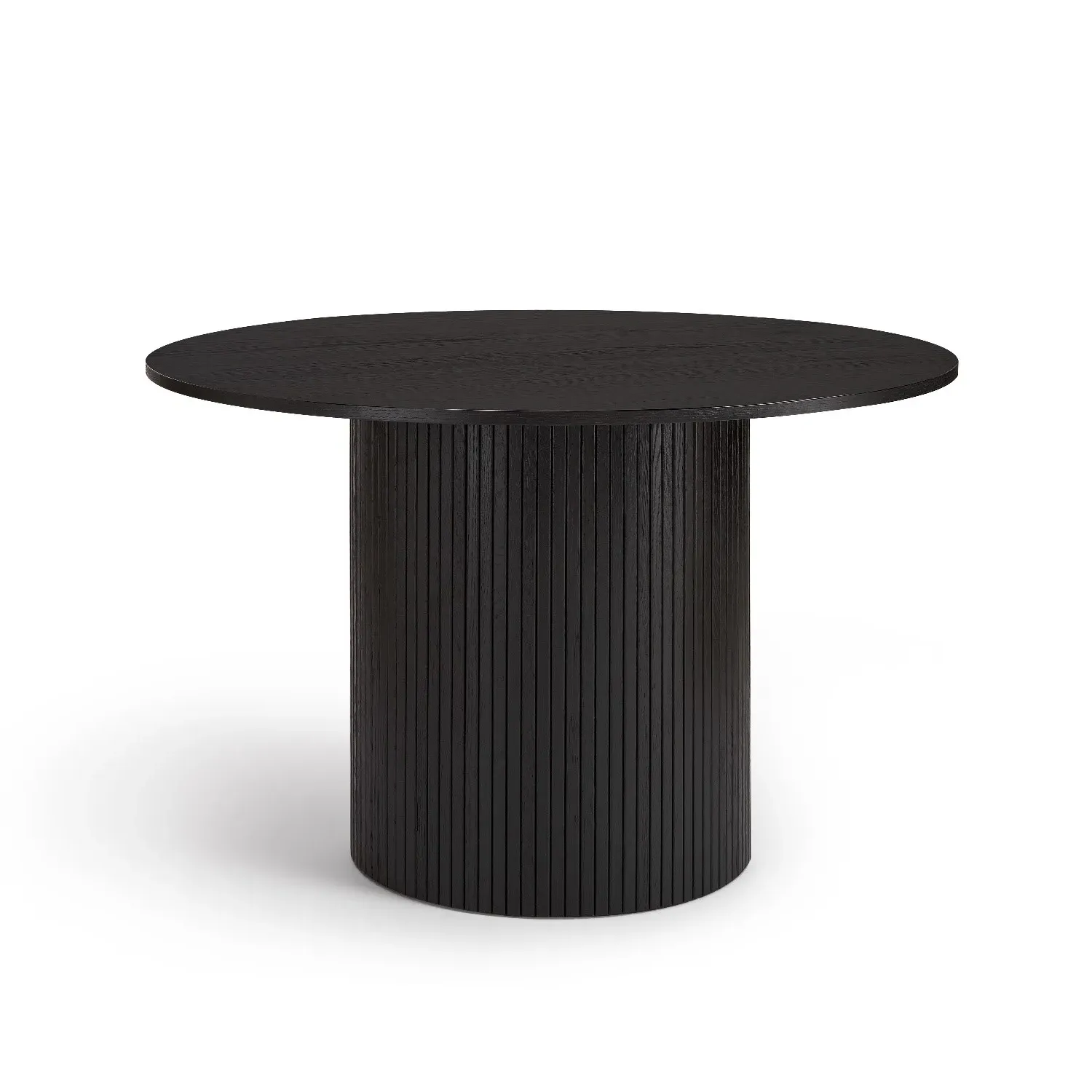 4-Seater Round Dining Set with Storage - Black, Oak