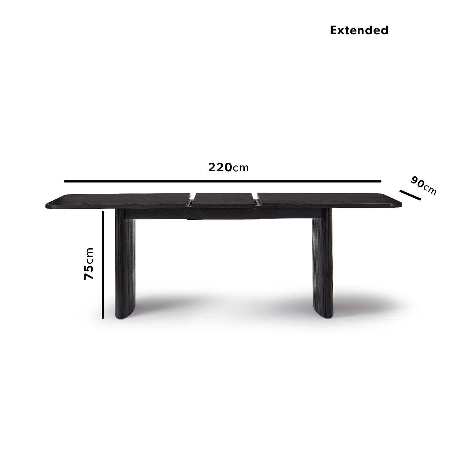 6-Seater Extendable Dining Set - Black, Oak