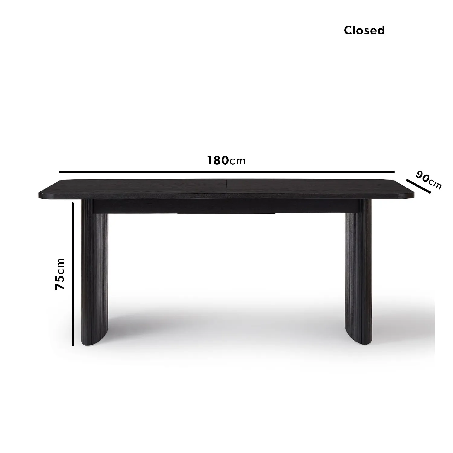 6-Seater Extendable Dining Set - Black, Oak