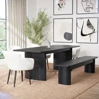 6-Seater Extendable Dining Set - Black, Oak