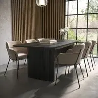 6-Seater Extendable Dining Set - Black, Oak