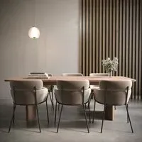6-Seater Extendable Dining Set - Brown, Oak