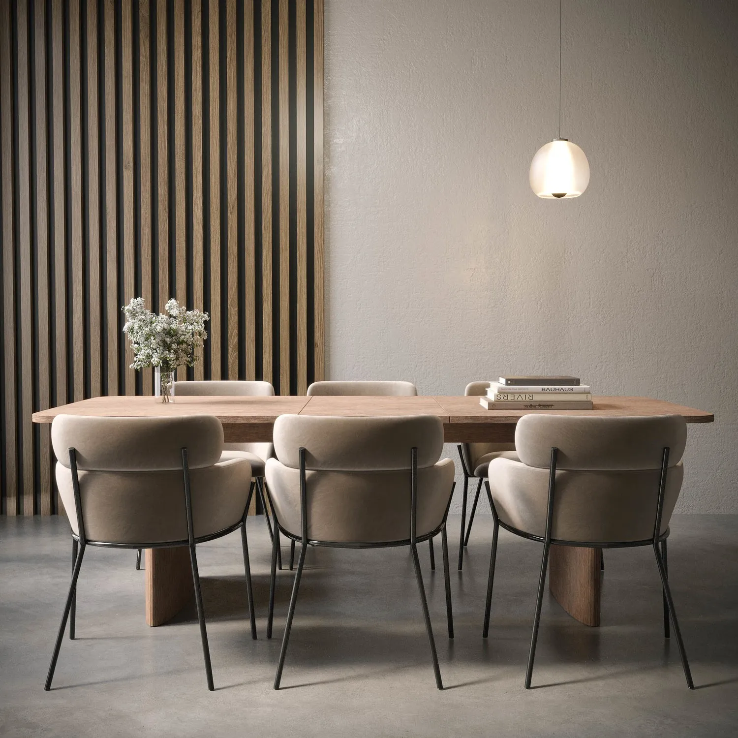 6-Seater Extendable Dining Set - Brown, Oak image