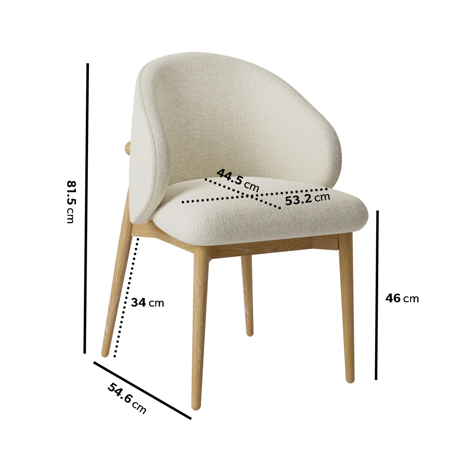Extendable Dining Set with 6 Chairs - Oak, Fabric