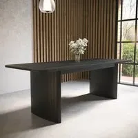 Extendable Dining Table with Storage - Black, Oak
