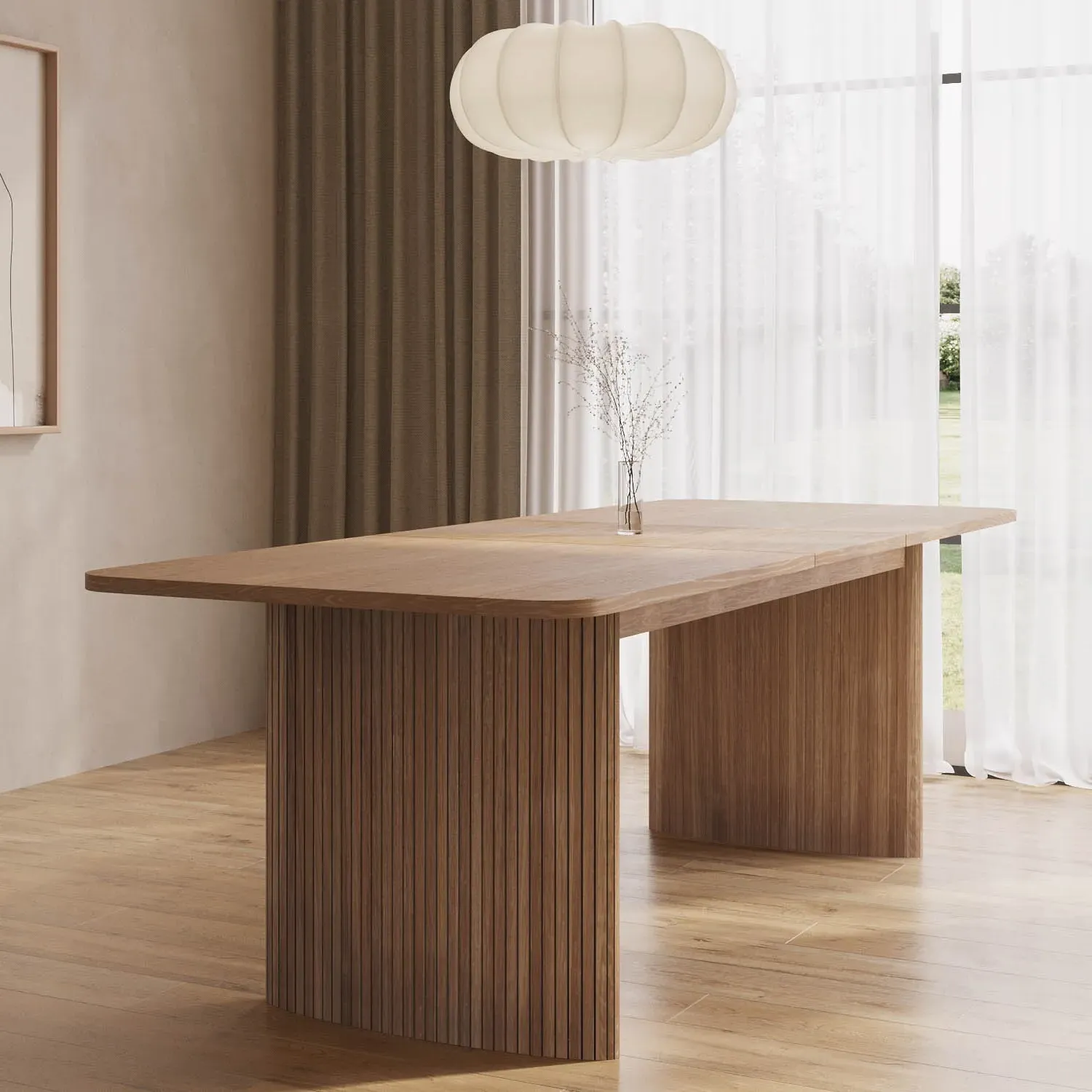 Extendable Dining Table with Storage - Brown, Oak