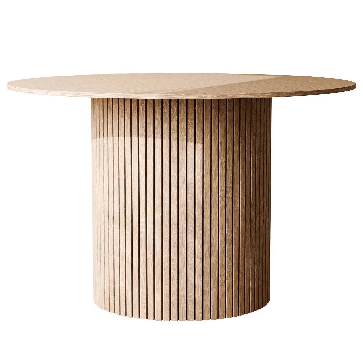 Round Dining Table with Pedestal Base - Brown, Oak