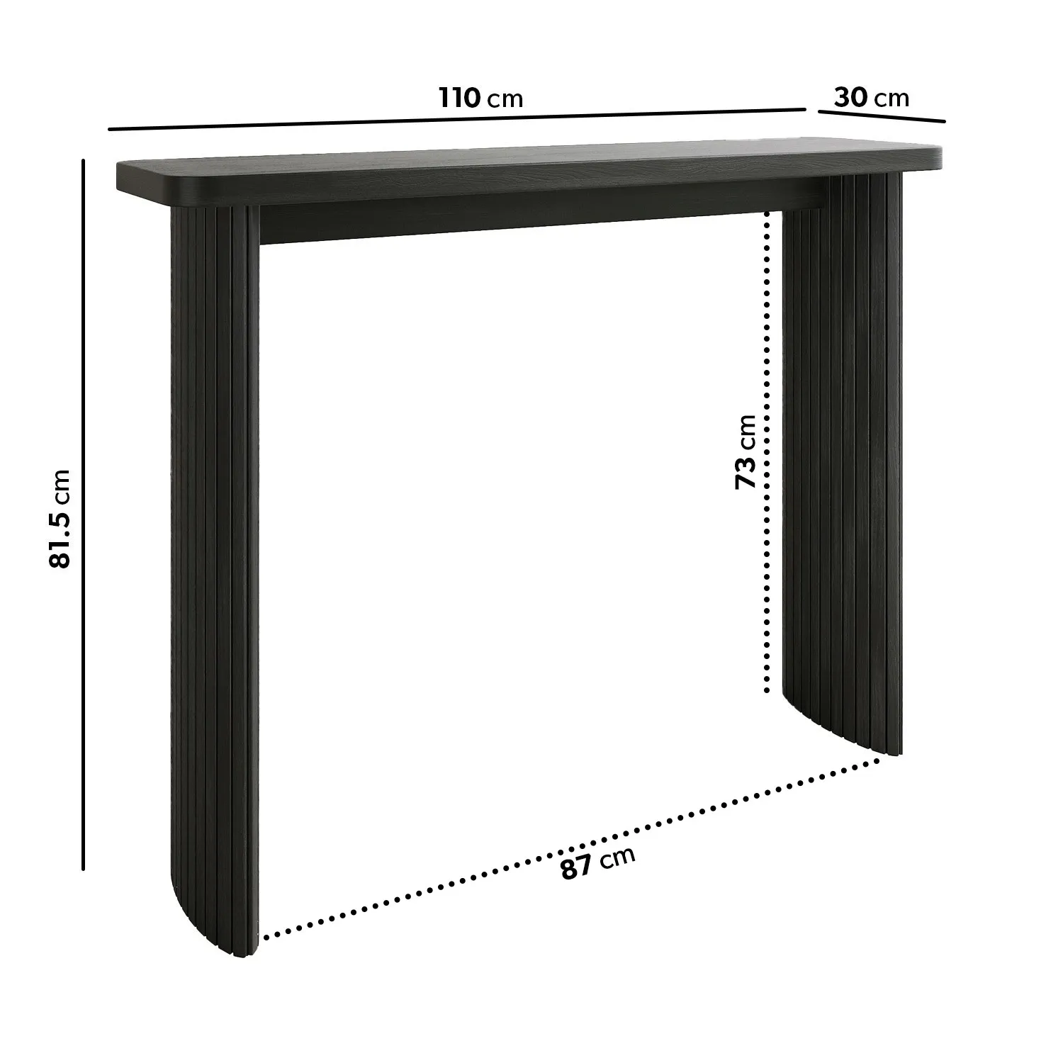 Slim Console Table - Black, Oak