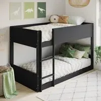 Low Bunk Bed with Guard Rails - Grey, Wood