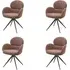4-Piece Swivel Dining Chairs - Brown, Boucle