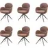 6-Piece Swivel Dining Chairs - Brown, Boucle