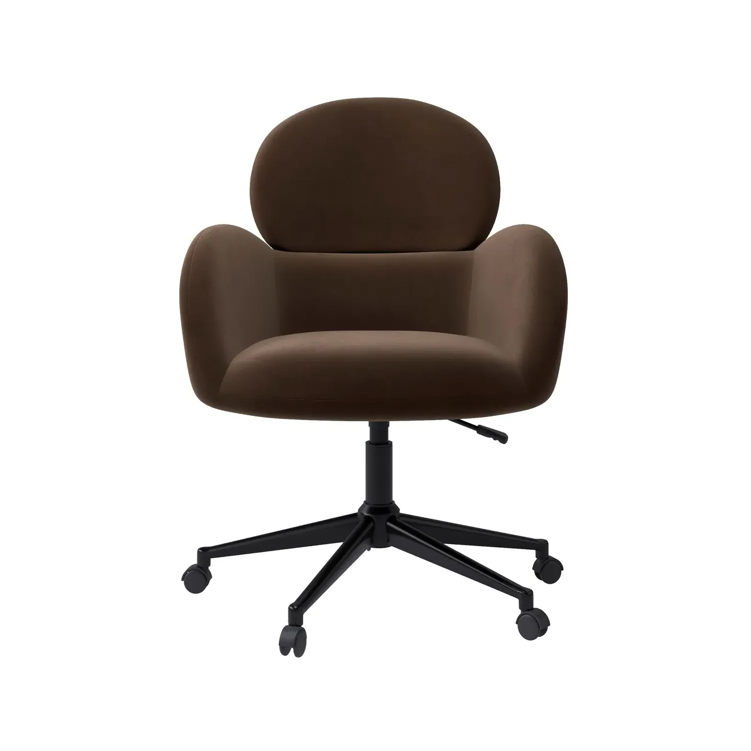 Swivel Office Chair with Gas Lift - Brown, Velvet